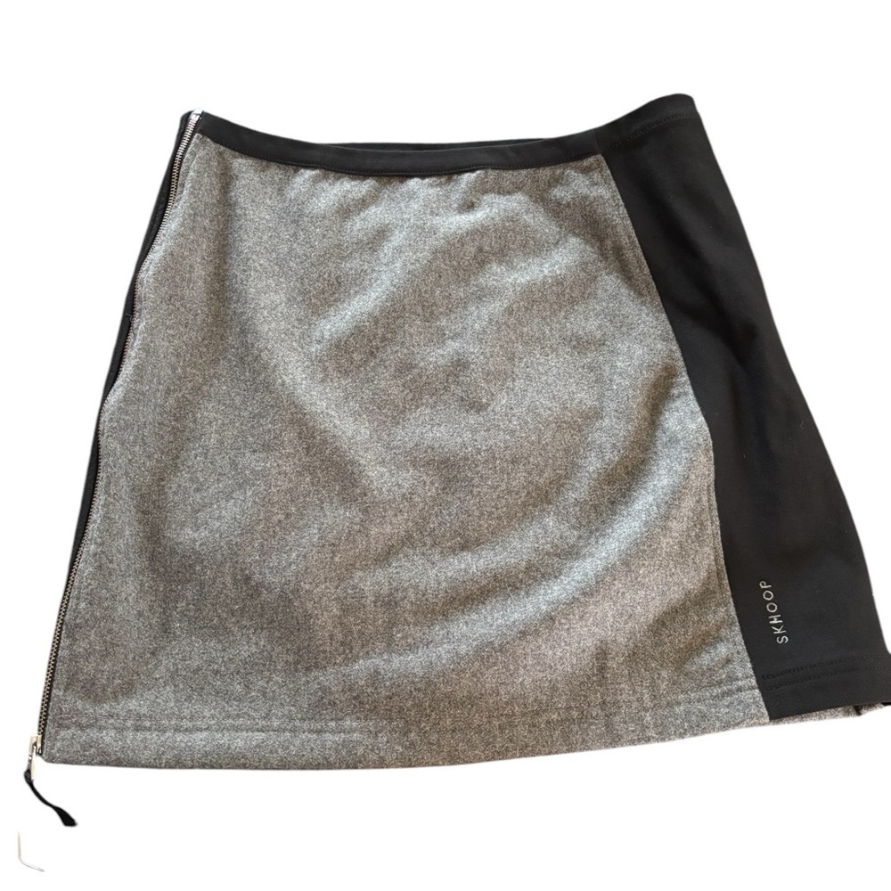 Skhoop Mini Skirt Sz S Side Zip Grey Wool Blend Outdoors Activewear New Sporty